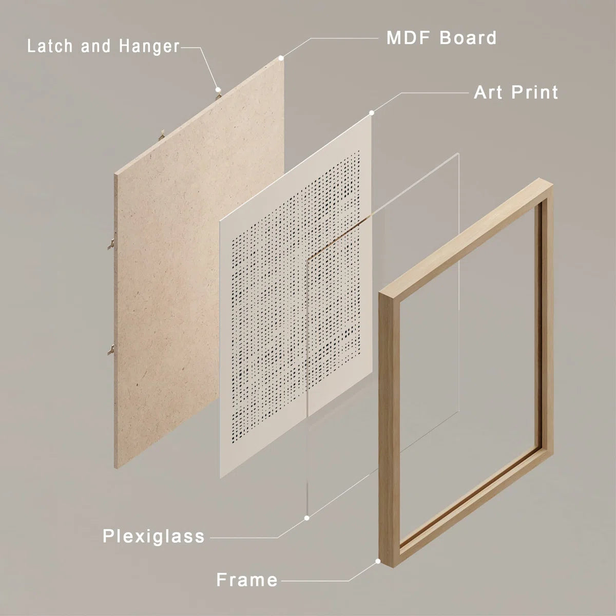 " Geometric Dot Pattern " 4 - Pieces (Set of 4)