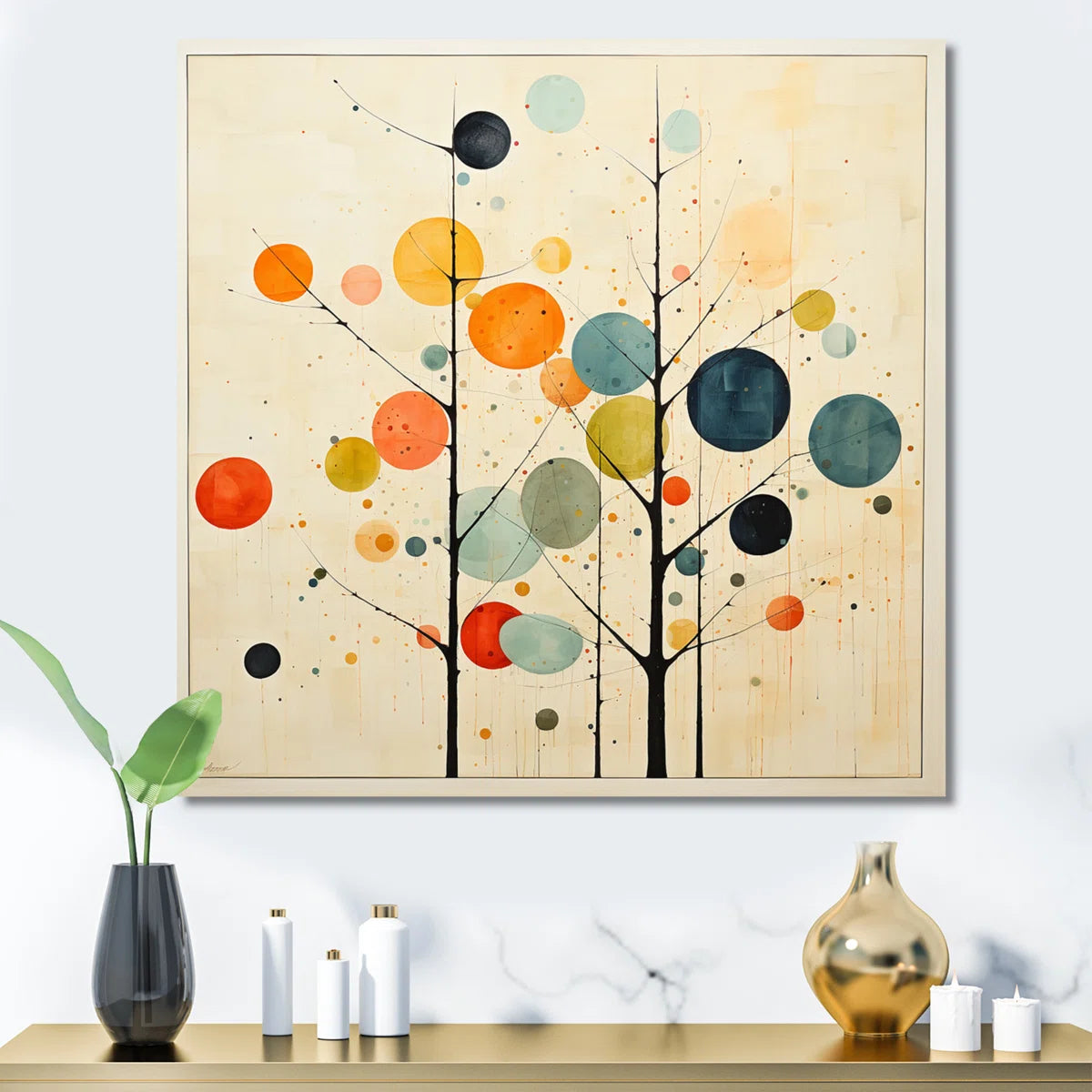 Beige Mid Century Minimalist Masterpiece - Minimalism Wall Art
