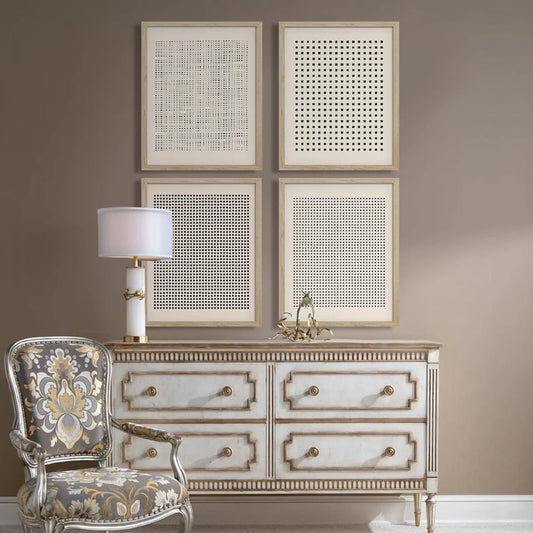 " Geometric Dot Pattern " 4 - Pieces (Set of 4)